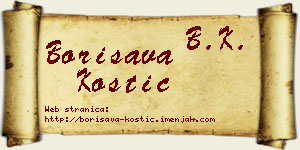 Borisava Kostić vizit kartica